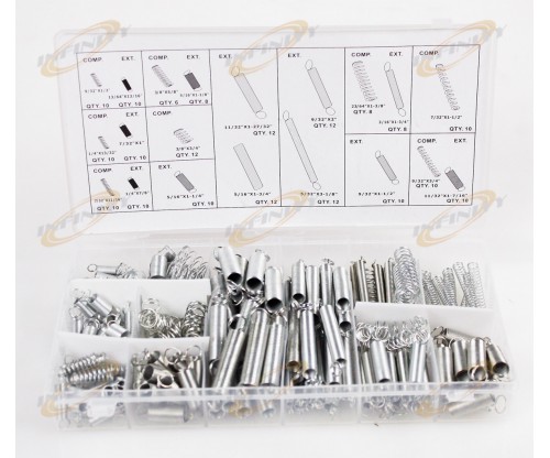 200pc Spring Shop Assortment Kit w/ Case Carb Carburetor Flat Hoop Dash